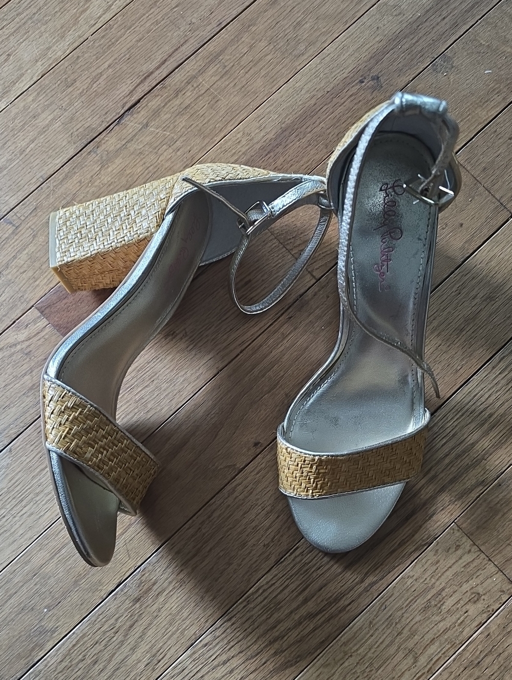 Lilly Pulitzer Silver Metallic Ankle-Strap Sandal
